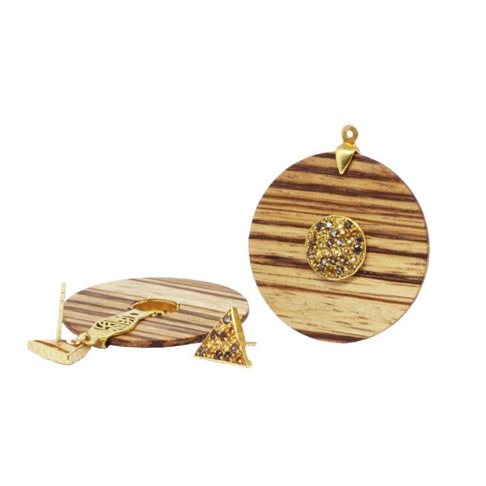 Quagga Earrings - Boule with Triad - Image 2