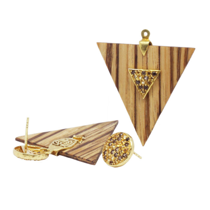 Quagga Earrings - Triad with Boule - Image 3