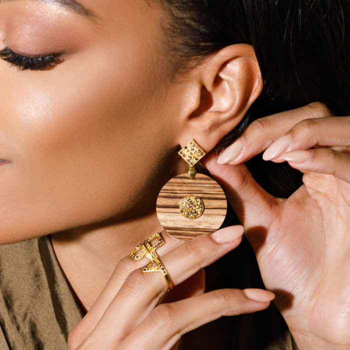 Quagga Earrings- Boule with Quadrum - Image 2